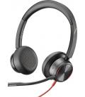 Auriculares poly blackwire 8225 para microsoft teams + adaptador usb-c/a/ con micrófono/ usb tipo-c/ negros