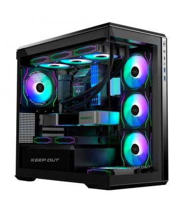 Caja ordenador gaming keep out xc - 905 pro+ matx argb cristal templado negro