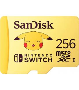 Tarjeta memoria micro secure digital 256gb sandisk nintendo switch pokemon pikachu edition clase v30 uhs - i u3