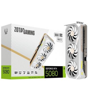 Tarjeta Gráfica ZOTAC GAMING GeForce RTX 5080 SOLID OC 16GB GDDR7 Reflex 2 RTX AI DLSS4 Blanca
