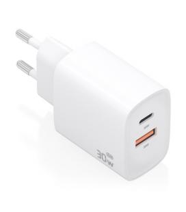 Cargador de pared gan aisens a110-0952/ 1xusb tipo-c/ 1xusb/ 30w/ blanco