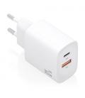 Cargador de pared gan aisens a110-0952/ 1xusb tipo-c/ 1xusb/ 30w/ blanco