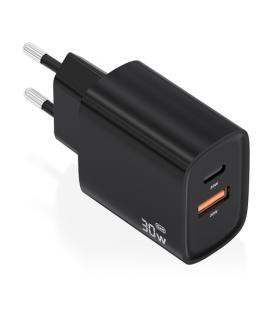 Cargador de pared gan aisens a110-0953/ 1xusb tipo-c/ 1xusb/ 30w/ negro