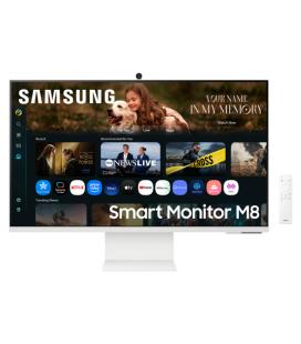 Smart monitor samsung m8 m80f s32fm801uu 32'/ 4k/ multimedia/ regulable en altura/ smart tv/ webcam/ blanco