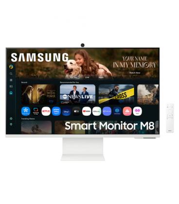 Smart monitor samsung m8 m80f s32fm801uu 32'/ 4k/ multimedia/ regulable en altura/ smart tv/ webcam/ blanco