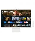 Smart monitor samsung m8 m80f s32fm801uu 32'/ 4k/ multimedia/ regulable en altura/ smart tv/ webcam/ blanco