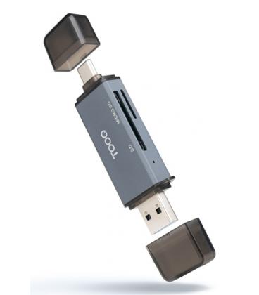 Lector de tarjetas externo tooq tqr-3001g/ usb 3.0 y usb tipo-c