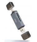 Lector de tarjetas externo tooq tqr-3001g/ usb 3.0 y usb tipo-c