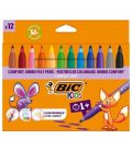 Rotuladores punta ancha bic kids comfort jumbo 517250/ 12 unidades/ colores surtidos