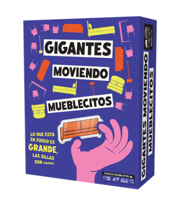 Juego de mesa gigantes moviendo mueblecitos