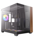 CAJA ANTEC CX800 ARGB ATX WOOD 2XVENT REV 120 MM 1X120MM 2XUSB SN FUENTE