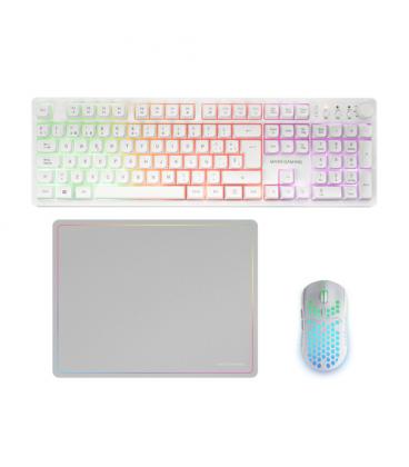 Pack gaming mars gaming mcpwx/ teclado inalámbrico + ratón inalámbrico + alfombrilla