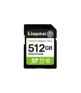 Tarjeta de memoria kingston canvas select plus 512gb sd xc/ clase 10/ 150mbs