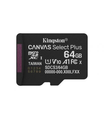 Tarjeta de memoria kingston canvas select plus 64gb microsd xc/ clase 10/ 100mbs