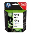 Cartucho de tinta original hp nº303 multipack/ negro/ tricolor