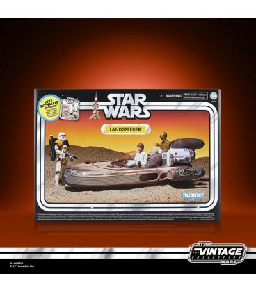 Figura hasbro star wars landspeeder & luke skywalker (tatooine)