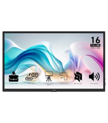 Msi mp165 e6 monitor15.6"ips fhd portátil usbc mm