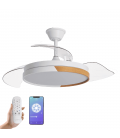 Yoevu - nature white wifi ventilador de techo con luz led motor dc compatible con alexa | 3 tónalidades de color regulable en in