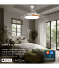 Yoevu - nature white wifi ventilador de techo con luz led motor dc compatible con alexa | 3 tónalidades de color regulable en in