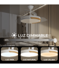 Yoevu - nature white wifi ventilador de techo con luz led motor dc compatible con alexa | 3 tónalidades de color regulable en in