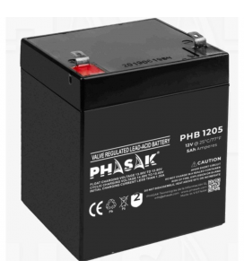 Batería phasak phb 1205 compatible con sai/ups phasak según especificaciones