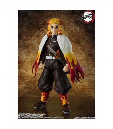Kyojuro rengoku figura 15 cm demon slayer: kimetsu no yaiba sh figuarts