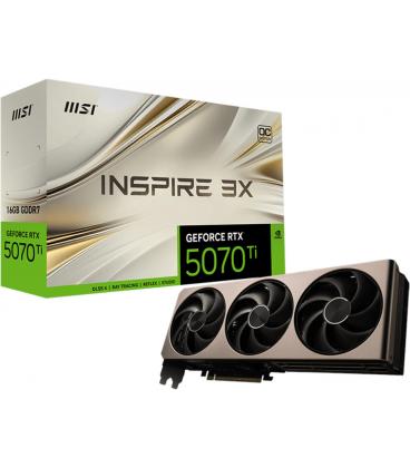 Tarjeta Gráfica MSI GeForce RTX 5070 Ti INSPIRE 3X OC 16GB GDDR7 Reflex 2 RTX AI DLSS4