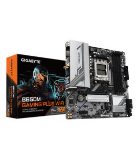 GIGABYTE B650M GAMING PLUS WIFI Placa base - Procesadores AMD Ryzen 9000, VRM de 5+2+2 fases, hasta 8000 MHz DDR5, 2xPCIe 4.0 M.