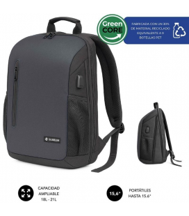 Mochila subblim xpand air padding backpack para portátiles hasta 15.6'/ puerto usb/ negro