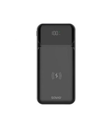 POWERBANK SAVIO BA-09 10000MAH QI CHARGING BLACK