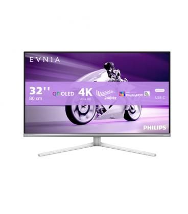Monitor gaming philips evnia 32m2n8900 31.5'/ 4k/ 0.03ms/ 240hz/ oled/ multimedia/ regulable en altura/ blanco
