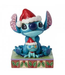Figura enesco disney santa stitch con scrump