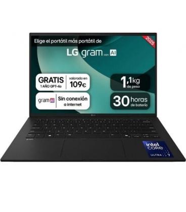 Portátil lg gram 14zd90t-g.ax78b intel core ultra 7-255h/ 16gb/ 1tb ssd/ 14'/ sin sistema operativo