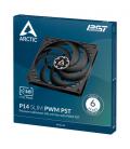 Ventilador arctic p14 slim pwm pst/ 14cm/ negro