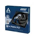Ventilador arctic p14 pwm pst/ 14cm/ negro