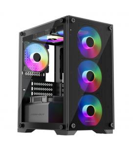 Caja ordenador gaming keep out xc - 201 glass matx argb cristal templado negro