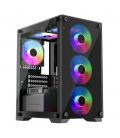 Caja ordenador gaming keep out xc - 201 glass matx argb cristal templado negro