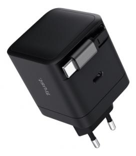 Cargador de pared trust maxo 65w/ 1xusb tipo-c/ incluye cable usb tipo-c retráctil/ 65w