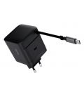 Cargador de pared trust maxo 65w/ 1xusb tipo-c/ incluye cable usb tipo-c retráctil/ 65w