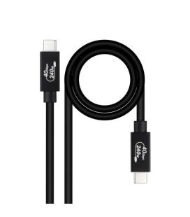 Cable usb 4.0 nanocable 10.01.5001/ usb tipo-c macho - usb tipo-c macho/ hasta 240w/ 40gbps/ 1m/ negro