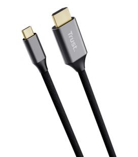 Cable conversor hdmi 4k trust calyx/ usb tipo-c macho - hdmi macho/ 2m/ gris