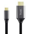 Cable conversor hdmi 4k trust calyx/ usb tipo-c macho - hdmi macho/ 2m/ gris