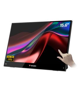 Monitor portátil táctil verbatim touch light 15.6'/ full hd/ multimedia/ negro