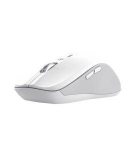 Ratón ergonómico inalámbrico trust ferro/ hasta 3200 dpi/ blanco