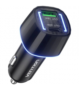 Cargador de coche vention ffrb0/ 1xusb-tipo c/ 1xusb/ 48w