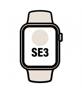 Apple watch se3/ gps/ 44mm/ caja de aluminio blanco estrella/ correa deportiva blanco estrella m/l