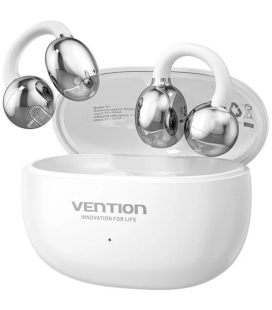 Auriculares deportivos bluetooth vention open ear openbeat echo clip a1 nbww0 con estuche de carga/ blancos
