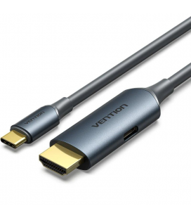 Cable conversor hdmi 2.0 4k vention ablhg/ usb tipo-c macho - hdmi macho/ usb tipo-c pd 1.5m/ gris