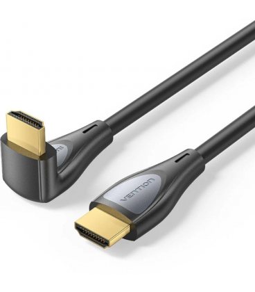 Cable hdmi 2.0 4k acodado vention alrbh/ hdmi macho - hdmi macho/ 2m/ negro
