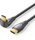 Cable hdmi 2.0 4k acodado vention alrbh/ hdmi macho - hdmi macho/ 2m/ negro